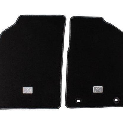 GENUINE FORD 1731723 KA VELOUR FLOOR MATS FRONT, BLACK WITH SILVER DOUBLE STITCHING | ML Performance UK