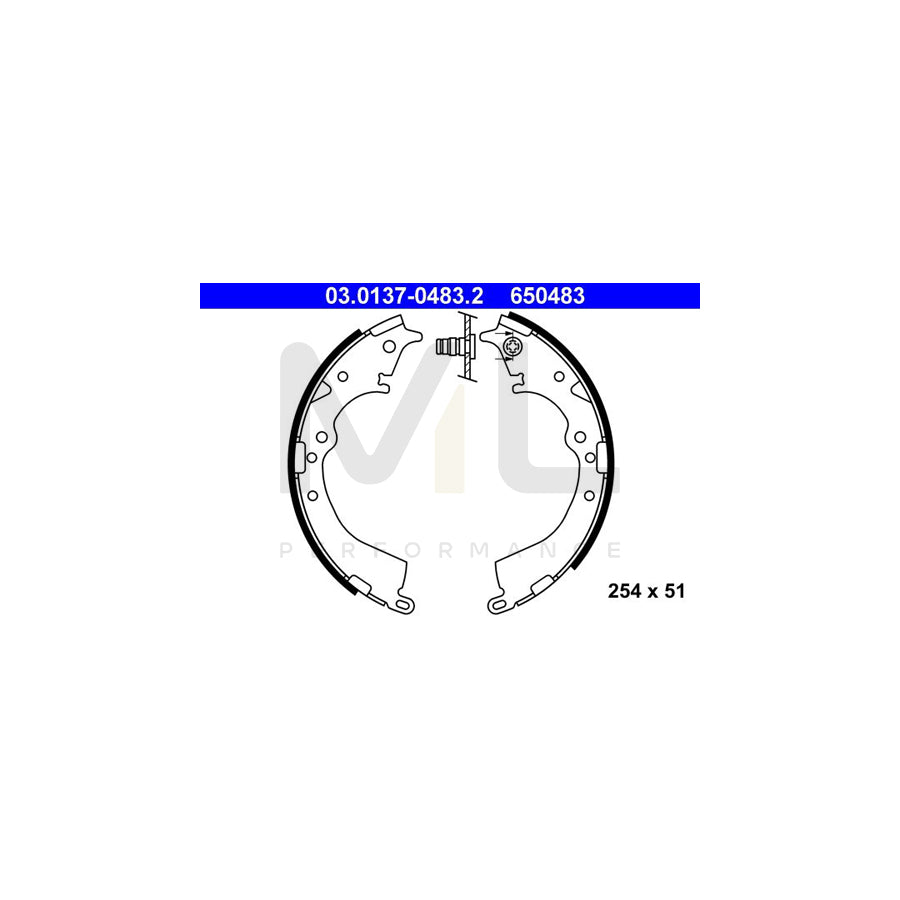 ATE 03.0137-0483.2 Brake Shoe Set without lever | ML Performance Car Parts