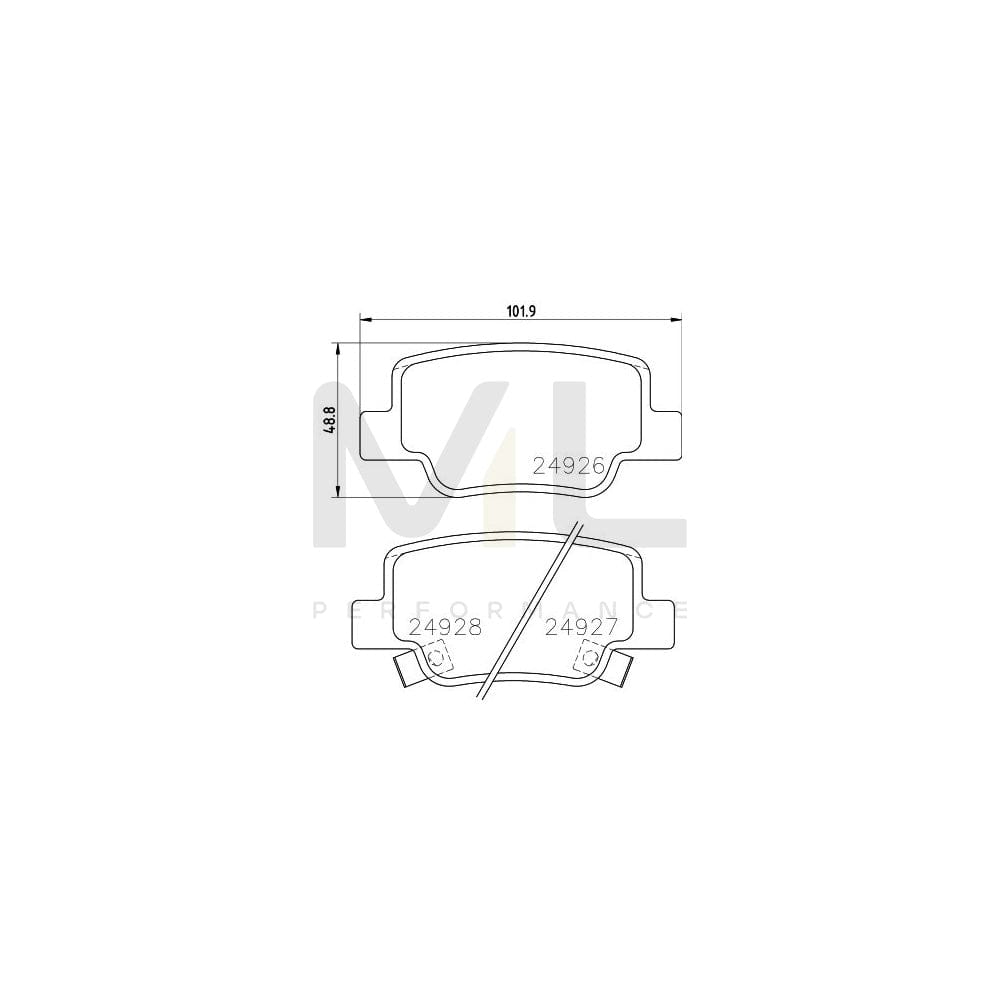 Hella 8DB 355 014-891 Brake Pad Set For Toyota Verso (Ar20) With Acoustic Wear Warning | ML Performance Car Parts