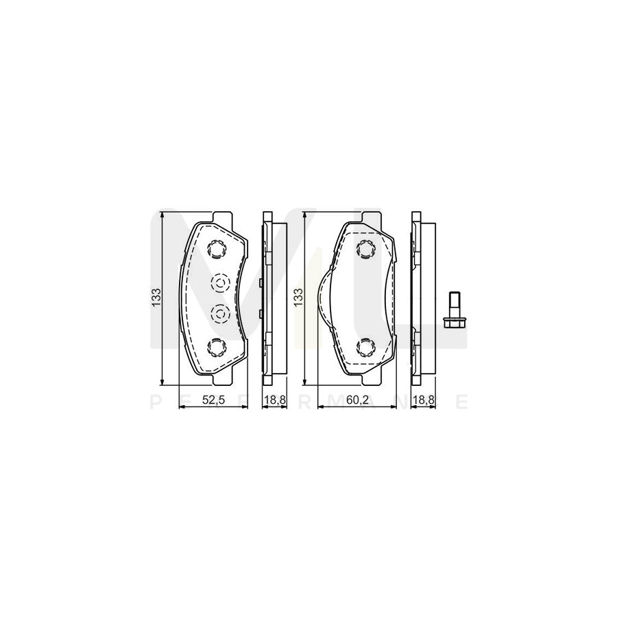 Bosch 0986Tb3158 Brake Pad Set With Bolts  | ML Performance Car Parts