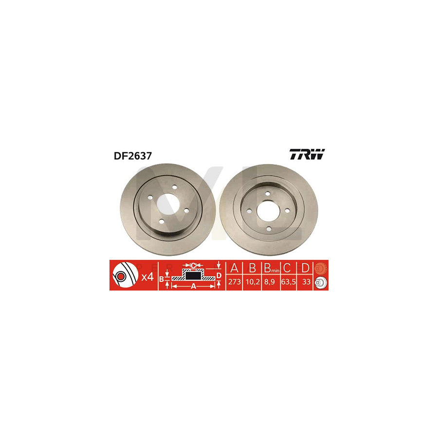 TRW DF2637 Brake Disc Solid | ML Performance Car Parts