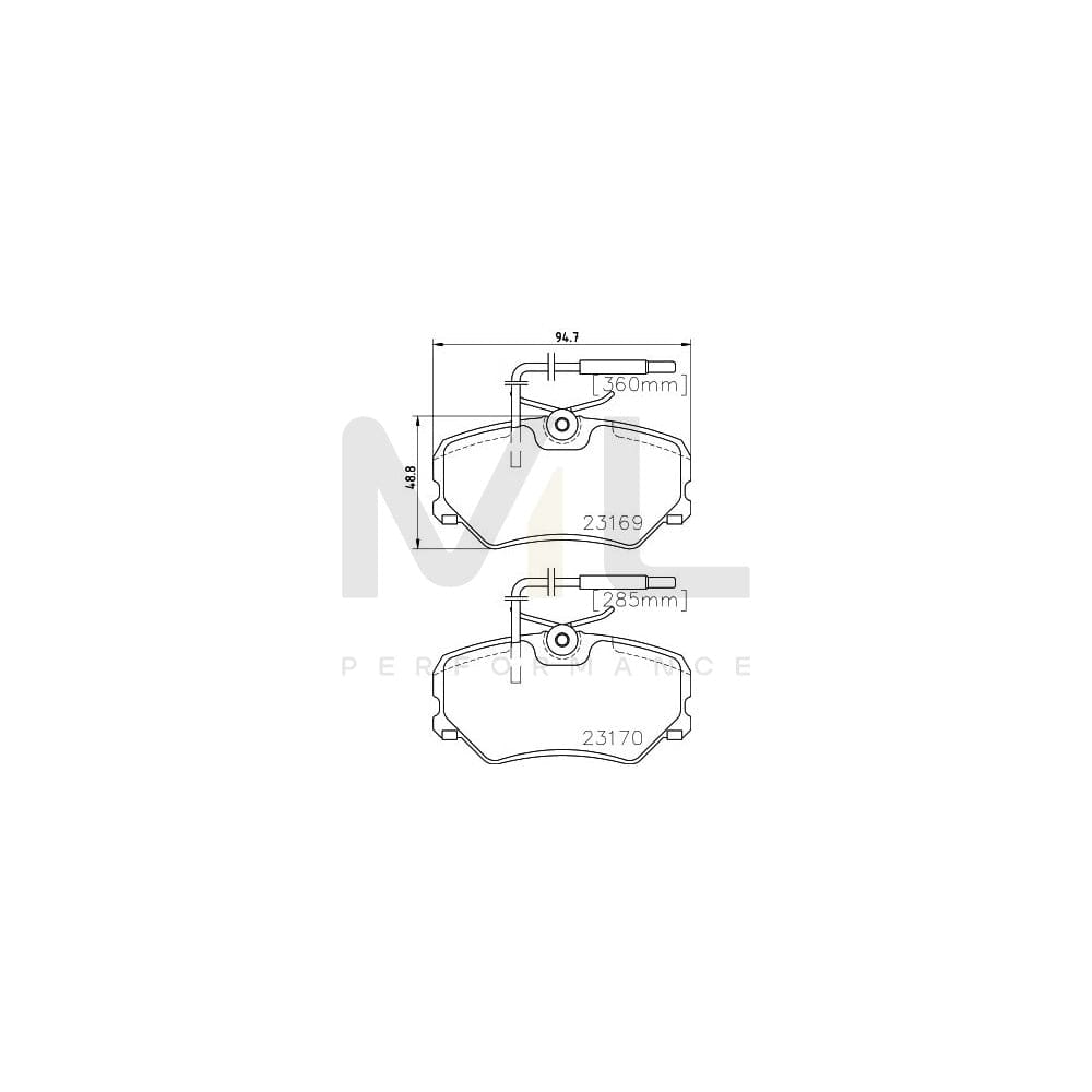 Hella 8DB 355 018-401 Brake Pad Set With Integrated Wear Warning Contact, With Brake Caliper Screws | ML Performance Car Parts