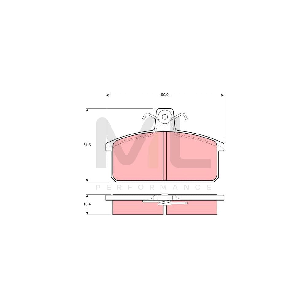 TRW Gdb657 Brake Pad Set Not Prepared For Wear Indicator, With Brake Caliper Screws, With Accessories | ML Performance Car Parts