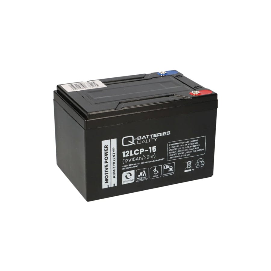 Q-Batteries 12LCP15 / 12V 15Ah lead battery cycle type AGM Deep Cycle VRLA screw connection M5 | ML Performance UK Car Parts