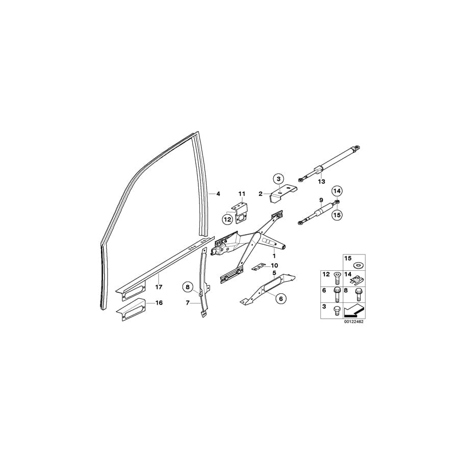 Genuine BMW 51338195386 E38 E67 Gas Spring, Window Lift (Inc. 745LiS, 760LiS & 750iLS) | ML Performance UK Car Parts