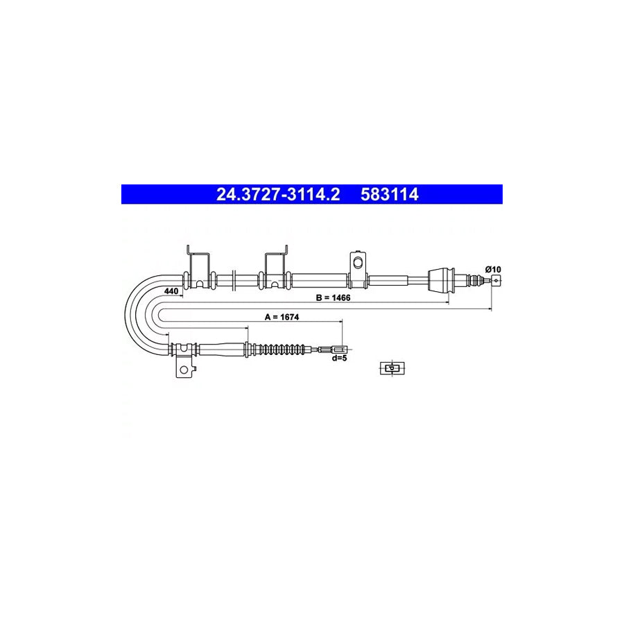 ATE 24.3727-3114.2 Hand Brake Cable