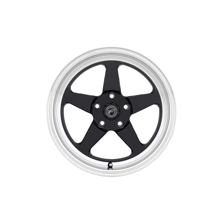 Forgestar F09188022P15 18x8 D5 Drag Standard 5x120 ET15 BS5.1 Gloss Black Machined Drag Racing Wheel