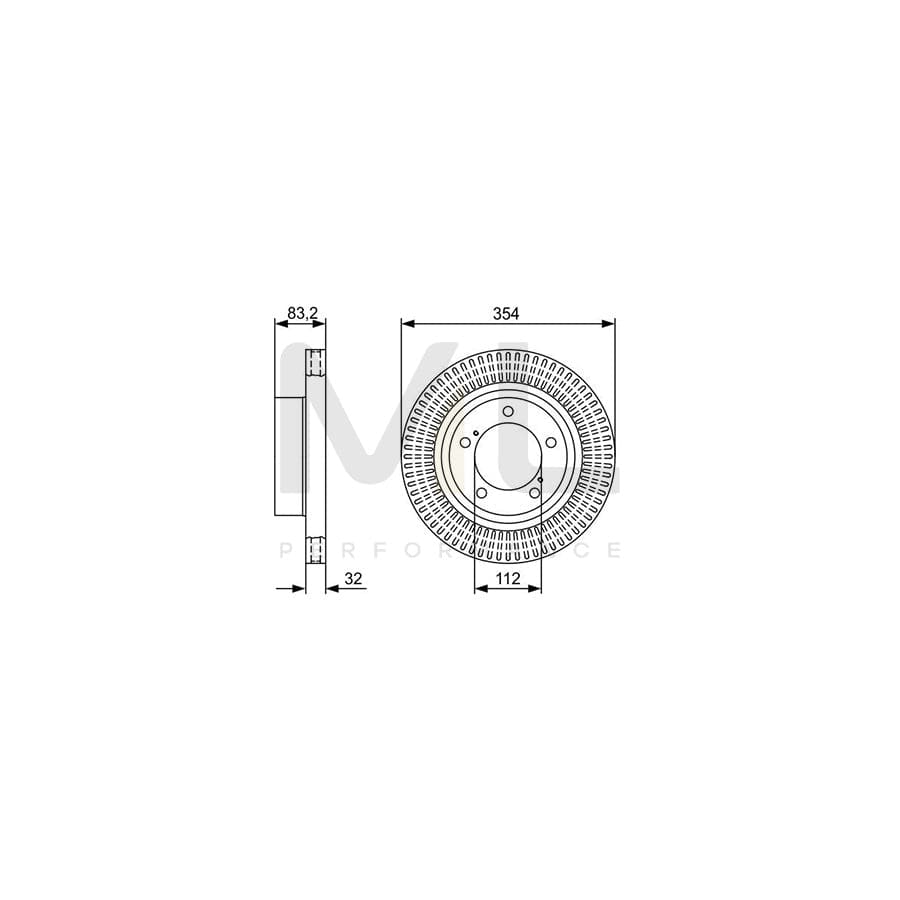 BOSCH 0 986 479 V50 Brake Disc Vented, Oiled | ML Performance Car Parts