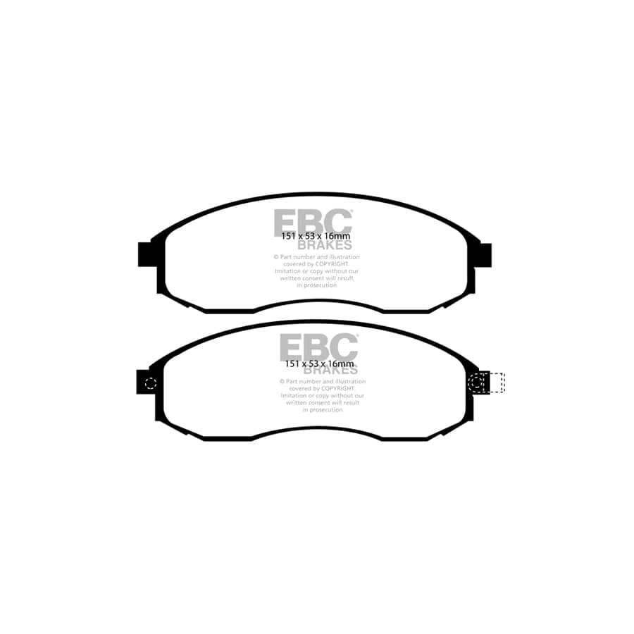 EBC PDKF1348 Mitsubishi L 200 96-06 Ultimax Front Brake Pad & Plain Disc Kit 2 | ML Performance UK Car Parts