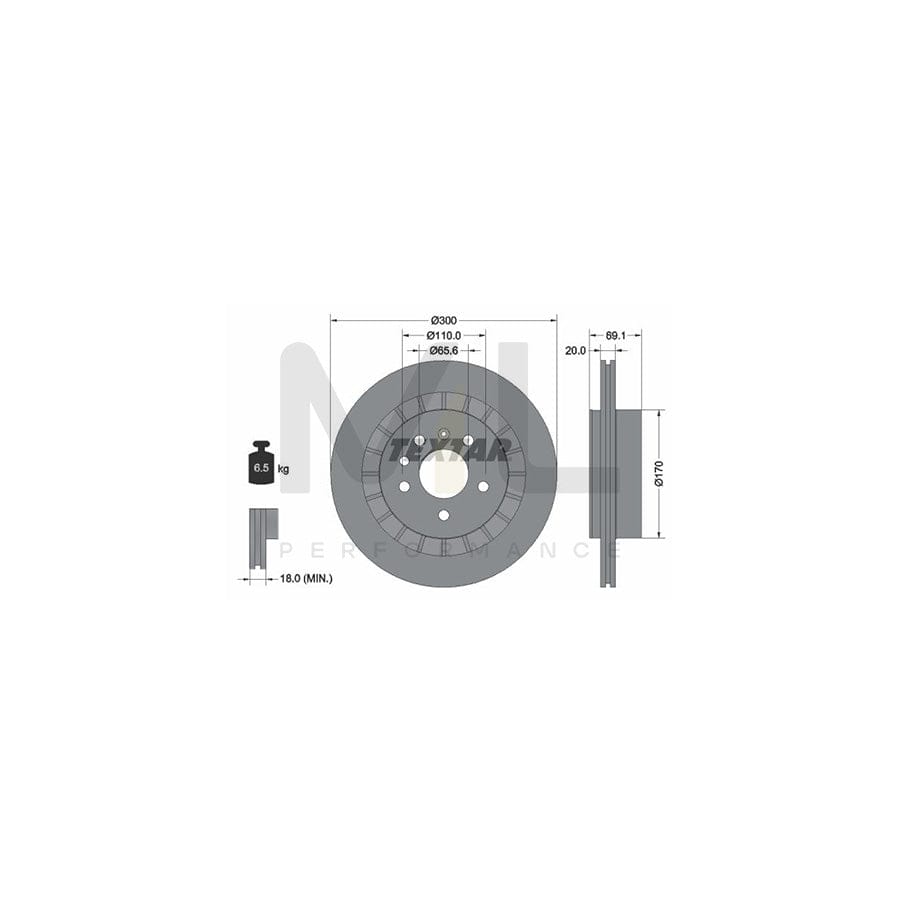 TEXTAR 92164900 Brake Disc for SAAB 9-5 Externally Vented, without wheel hub, without wheel studs | ML Performance Car Parts