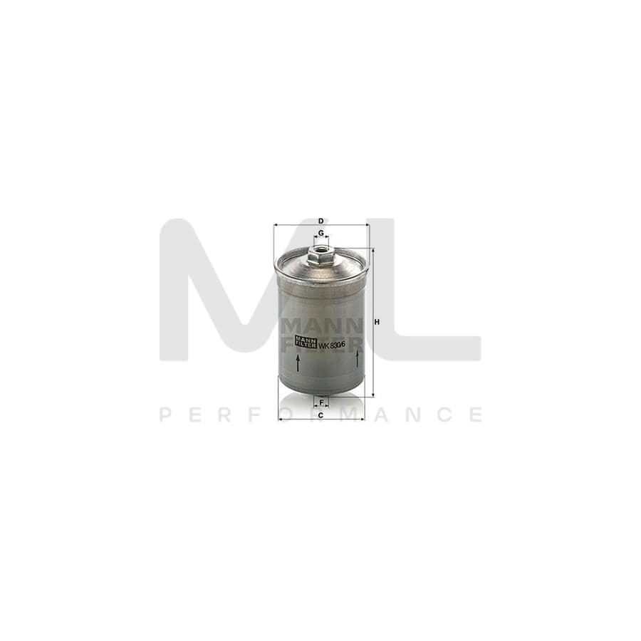 MANN-FILTER WK 830/6 Fuel filter In-Line Filter | ML Performance Car Parts