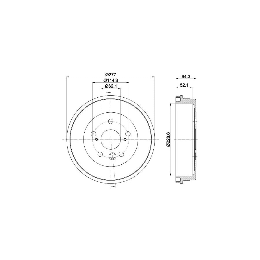 Hella 8DT 355 300-031 Brake Drum