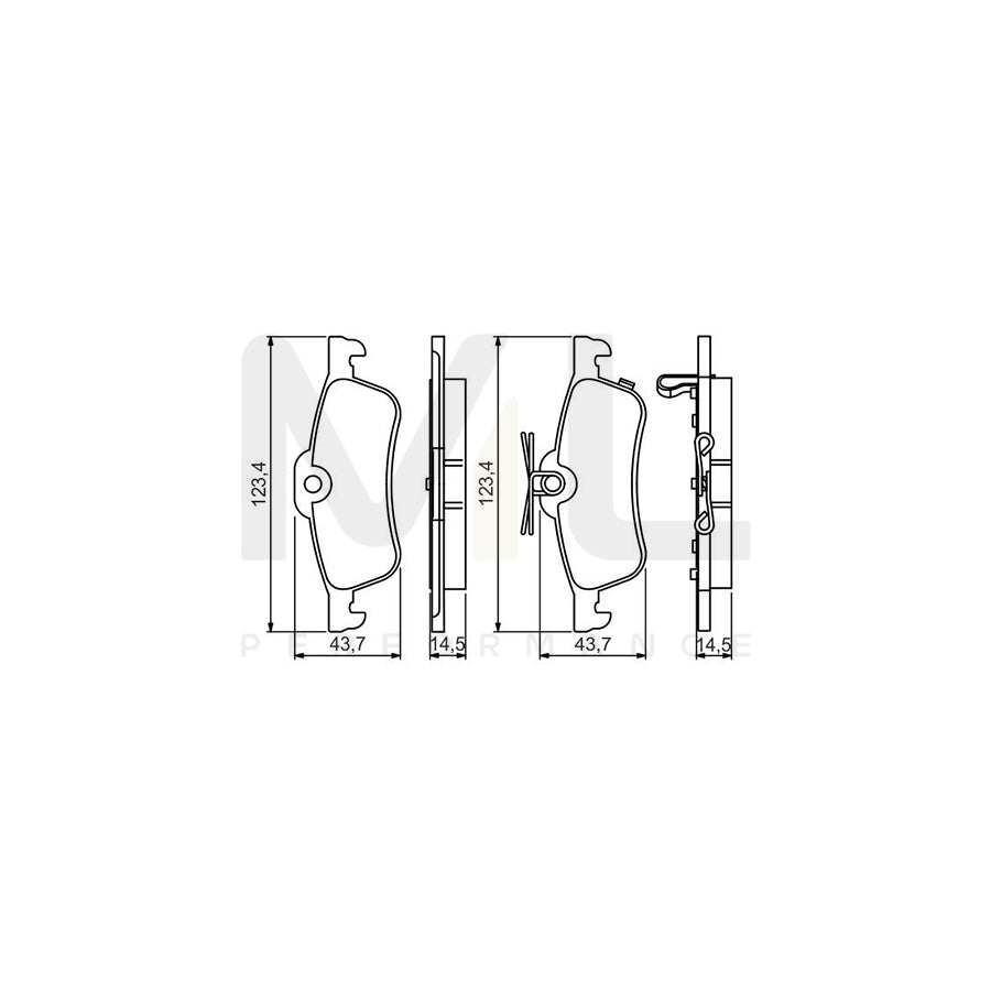 Bosch 0986495359 Brake Pad Set For Honda Civic Ix Hatchback (Fk) With Acoustic Wear Warning, With Anti-Squeak Plate BP1651 | ML Performance Car Parts