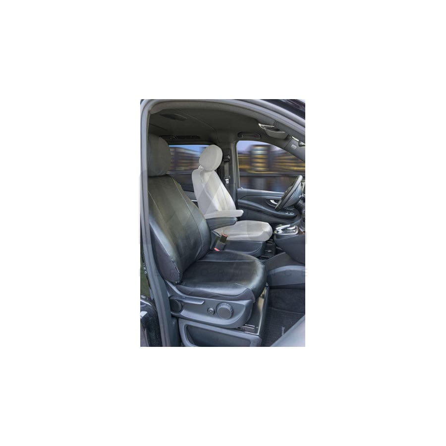 WALSER 11530 Car seat cover Black, Leatherette, Polyester, Front | ML Performance Car Parts