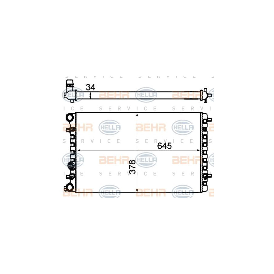Hella 8MK 376 716-614 Engine Radiator For VW New Beetle