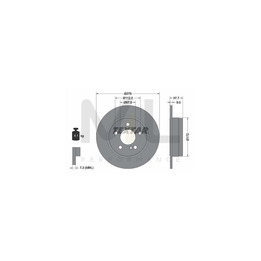 TEXTAR 92163100 Brake Disc suitable for MERCEDES-BENZ C-Class Solid, without wheel hub, without wheel studs | ML Performance Car Parts