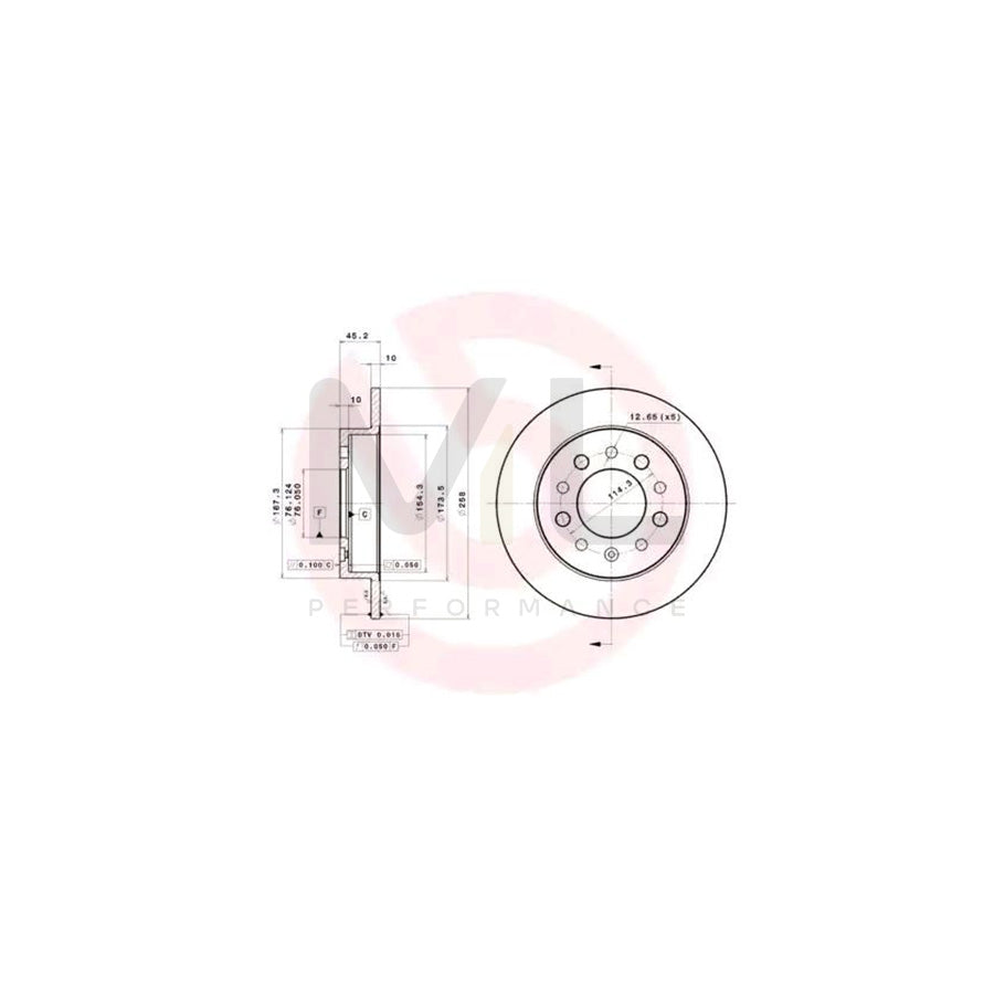 BREMBO COATED DISC LINE 08.B027.11 Brake Disc Solid, Coated | ML Performance Car Parts