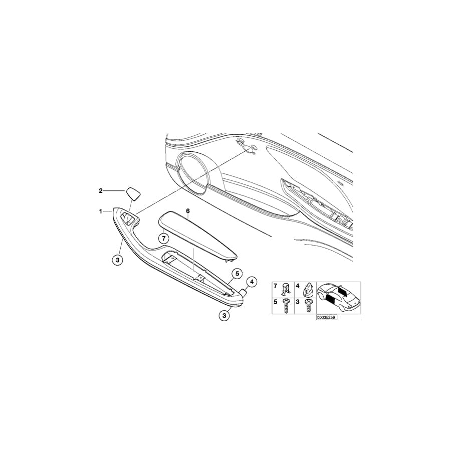 Genuine BMW 51418224016 E46 Armrest Upper Part Front Right ANTHRAZIT (Inc. 320Ci, 330Ci & 330Cd) | ML Performance UK Car Parts