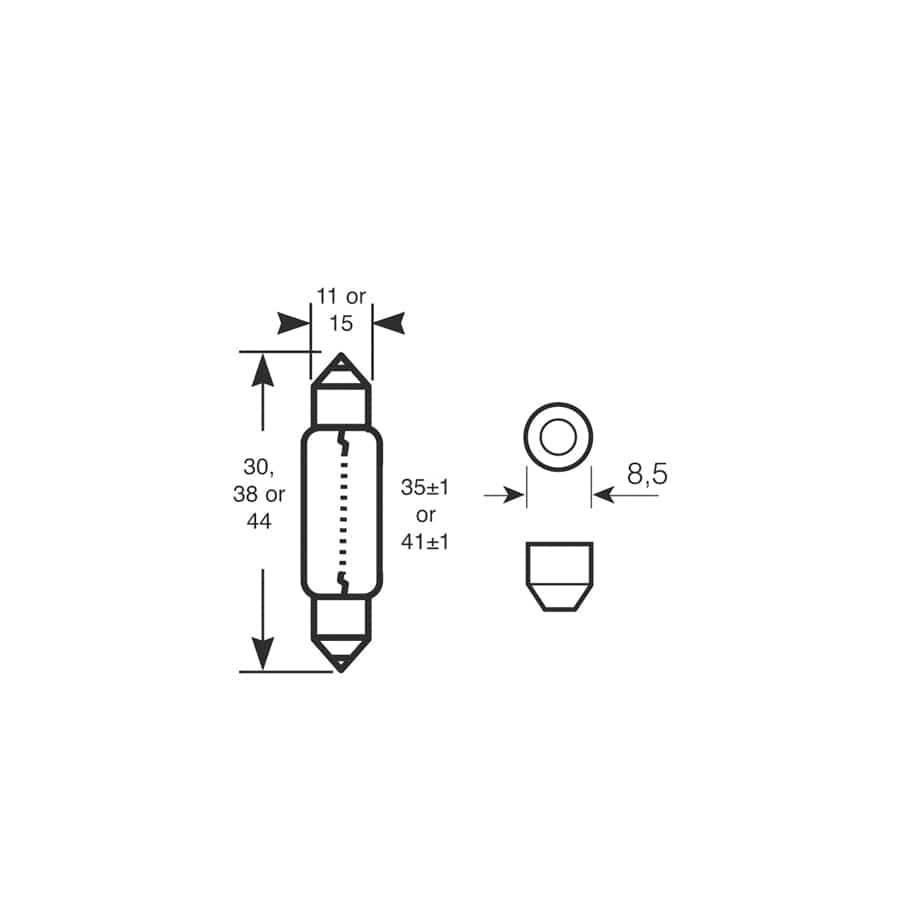 RING R239 12V 5W  C5W S8.5d 11 x 38mm Festoon (10 units ) | ML Performance