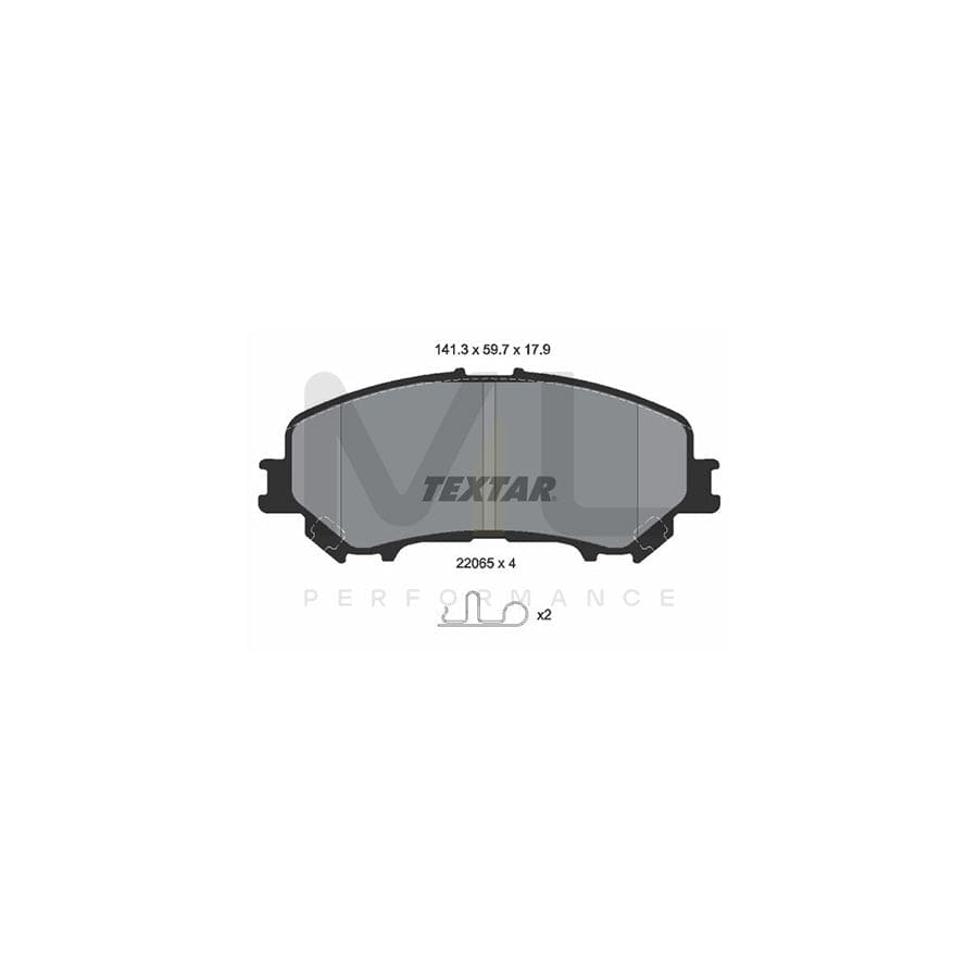 TEXTAR 2206501 Brake pad set with acoustic wear warning, with accessories | ML Performance Car Parts