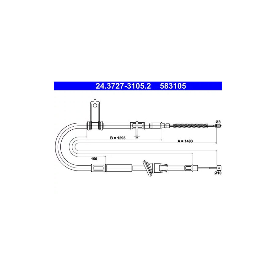 ATE 24.3727-3105.2 Hand Brake Cable