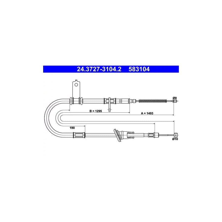 ATE 24.3727-3104.2 Hand Brake Cable