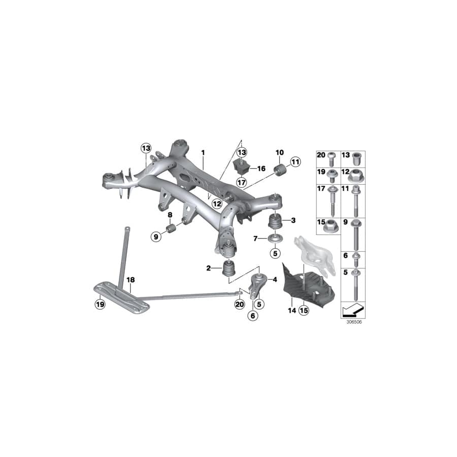 Genuine BMW 33316851656 F20 F32 Rear Axle Carrier (Inc. 228i, 120i & 118i) | ML Performance UK Car Parts