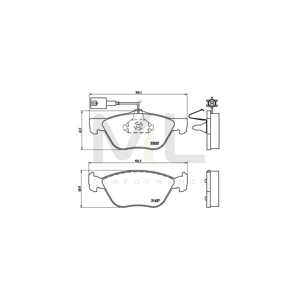 Brembo P 23 116 Brake Pad Set For Alfa Romeo 166 (936) | ML Performance Car Parts