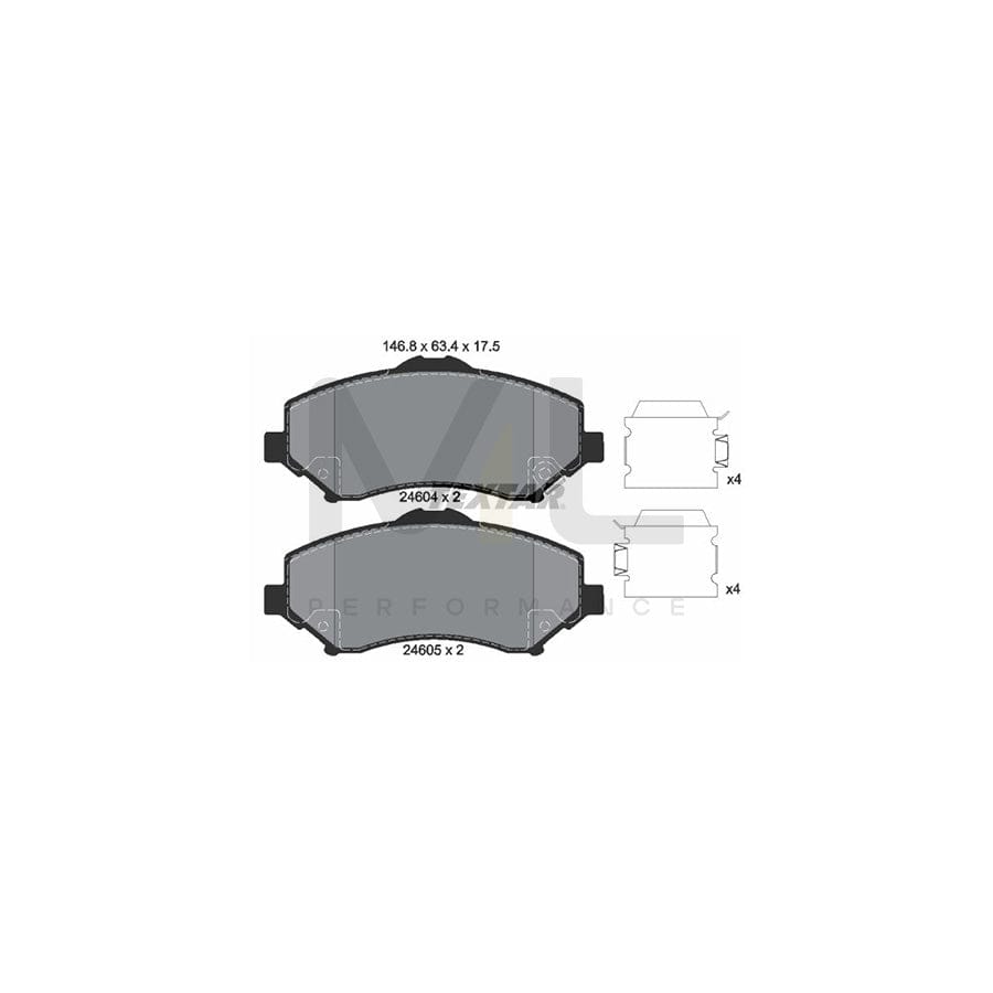 TEXTAR 2460402 Brake pad set with acoustic wear warning | ML Performance Car Parts