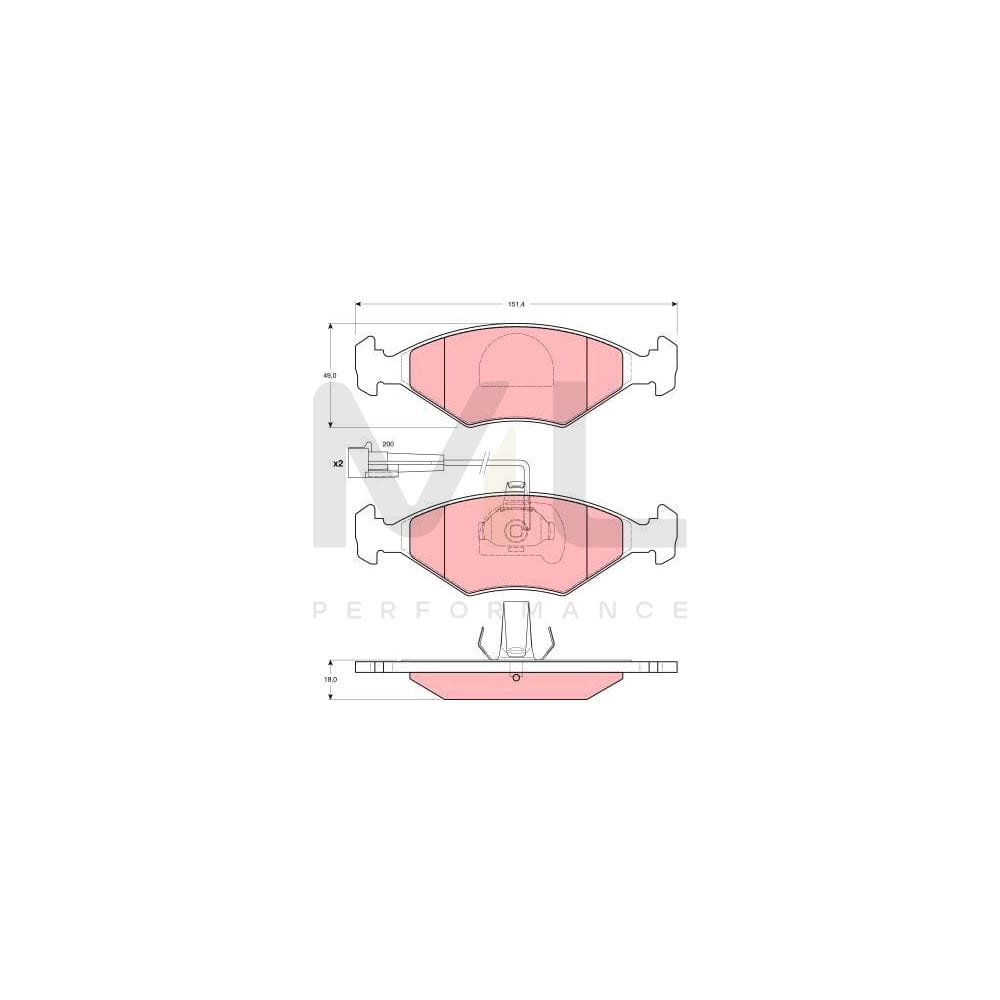 TRW Gdb1340 Brake Pad Set Incl. Wear Warning Contact | ML Performance Car Parts