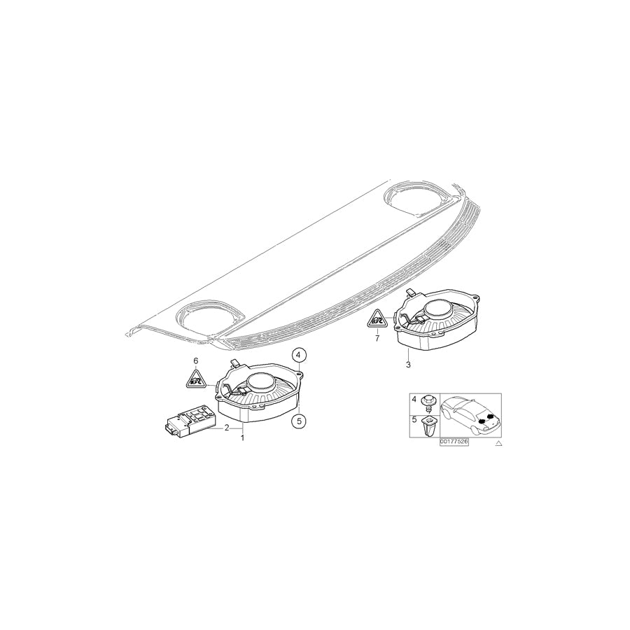 Genuine BMW 65138369940 E46 Subwoofer Right Top Hifi System HARMAN KARDON (Inc. 325i, 318d & 320d) | ML Performance UK