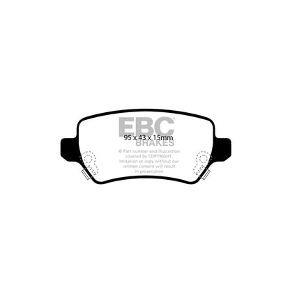 EBC DP21447 Holden Opel Vauxhall Greenstuff Rear Brake Pads - Girling/TRW Caliper 2 | ML Performance UK Car Parts