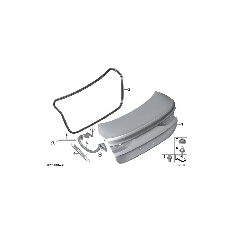 Genuine BMW 41009465133 F44 Left Trunk Lid Hinge (Inc. 220d, M235iX & 228iX) | ML Performance UK Car Parts