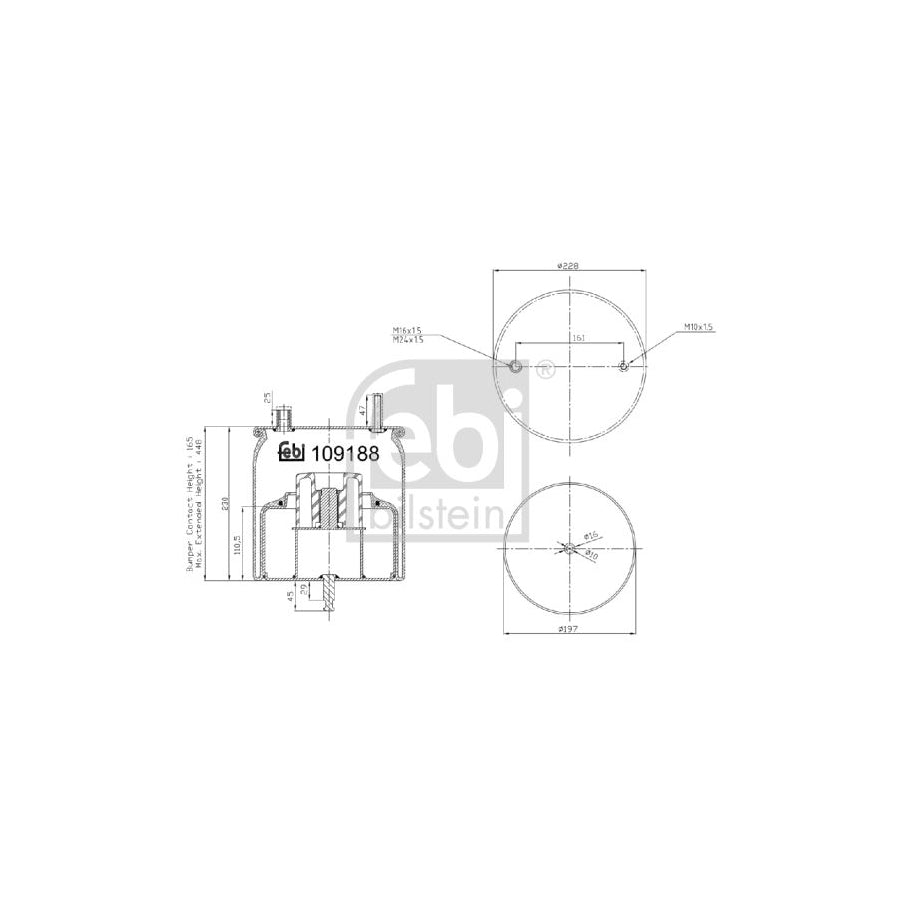 Febi Bilstein 109188 Boot, Air Suspension