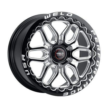 Weld S90370084P25 Laguna 6 Beadlock S903 Wheel 17x10 6x139.7 ET25 BS6.5 Gloss Black MIL - DIA