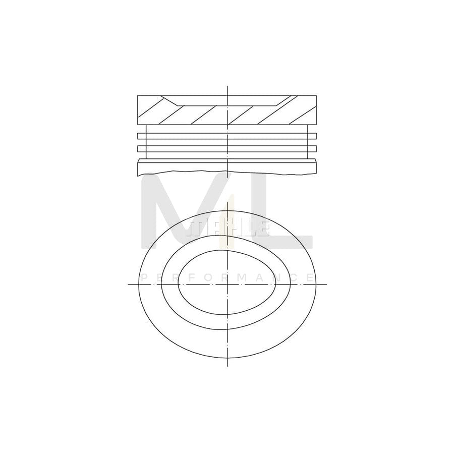 MAHLE ORIGINAL 681 08 02 Piston 76,0 mm, without cooling duct | ML Performance Car Parts