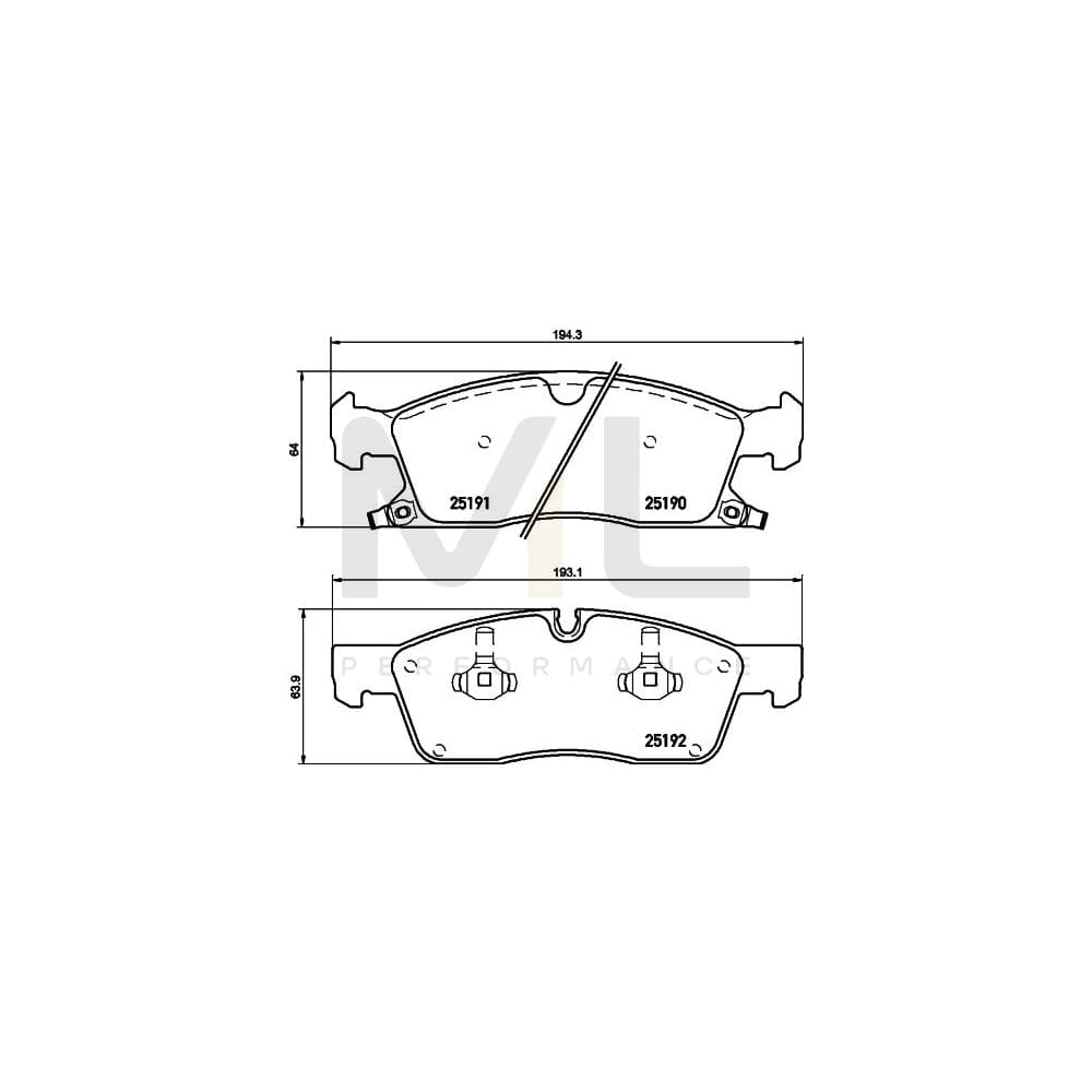 Hella 8DB 355 019-621 Brake Pad Set For Jeep Grand Cherokee Iv (Wk, Wk2) With Acoustic Wear Warning | ML Performance Car Parts