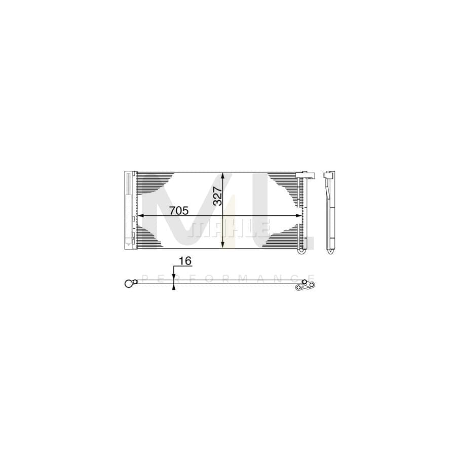 MAHLE ORIGINAL AC 425 000S Air conditioning condenser with dryer, without sensor | ML Performance Car Parts