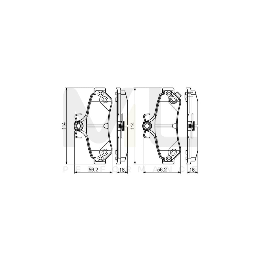 Bosch 0986495173 Brake Pad Set With Acoustic Wear Warning, With Mounting Manual BP1563 | ML Performance Car Parts