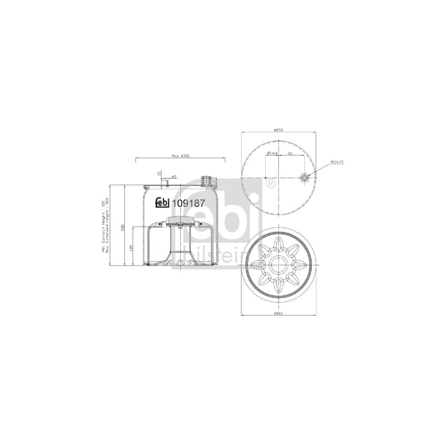 Febi Bilstein 109187 Boot, Air Suspension