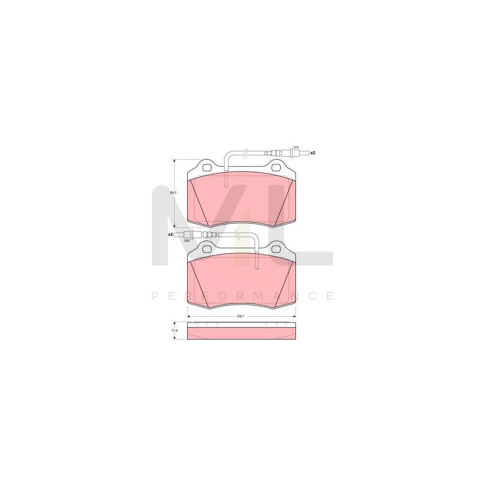 TRW Gdb1359 Brake Pad Set For Peugeot 406 Coupe Incl. Wear Warning Contact | ML Performance Car Parts