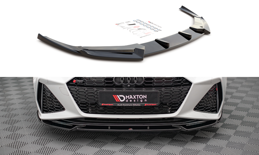 Maxton Design AU-RS6-C8-FD1T Front Splitter V.1 Audi RS6 C8 / RS7 C8 | ML Performance UK Car Parts