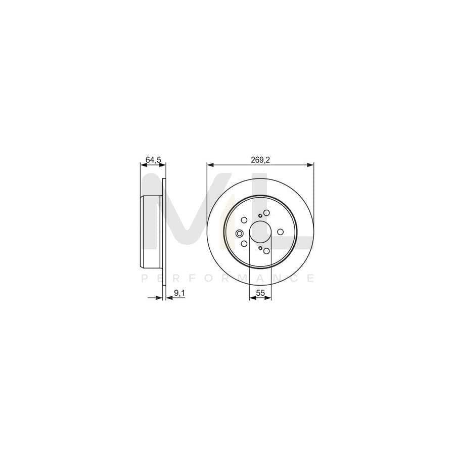 BOSCH 0 986 479 336 Brake Disc Solid, Oiled | ML Performance Car Parts