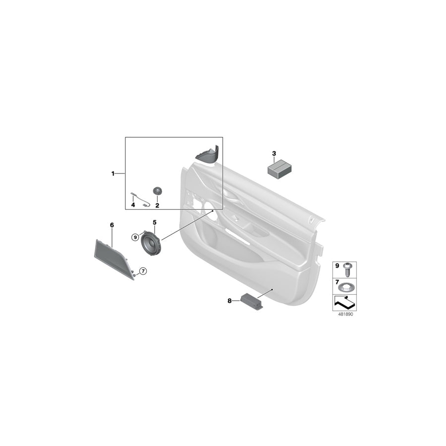 Genuine BMW 65136824621 G31 F90 G30 Mirror Baseplate, High End Sound System LINKS (Inc. 520i, 540iX & M5) | ML Performance UK