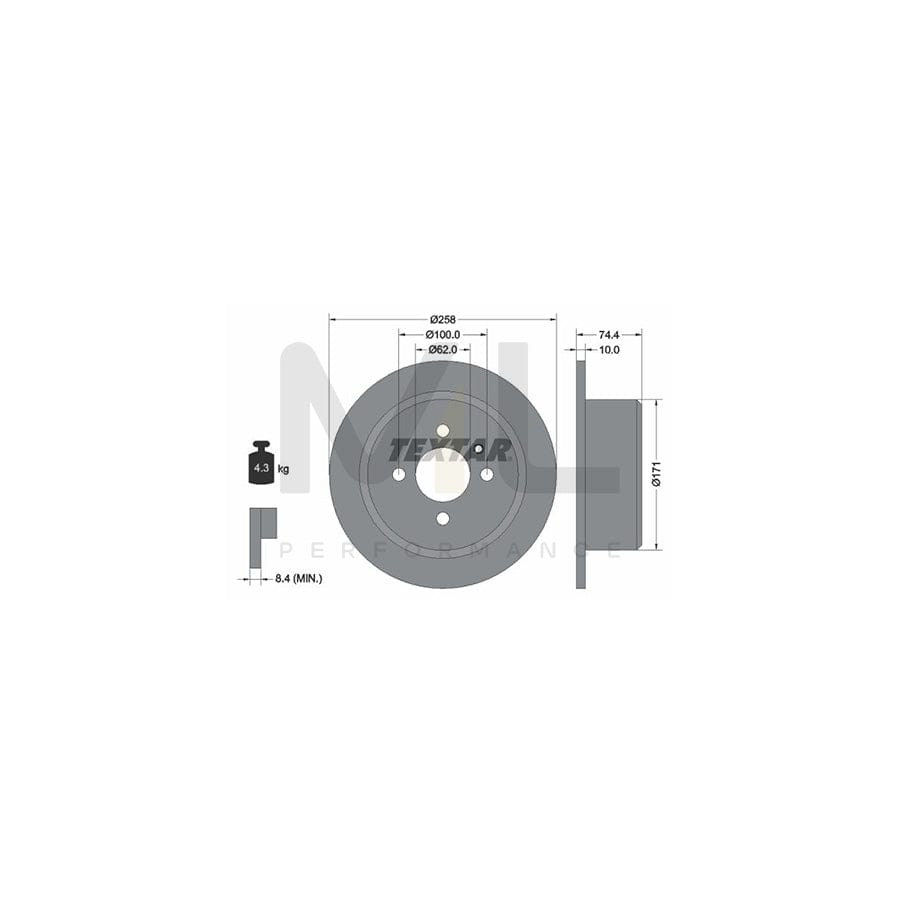 TEXTAR 92038400 Brake Disc for BMW 3 Saloon (E30) Solid, without wheel hub, without wheel studs | ML Performance Car Parts