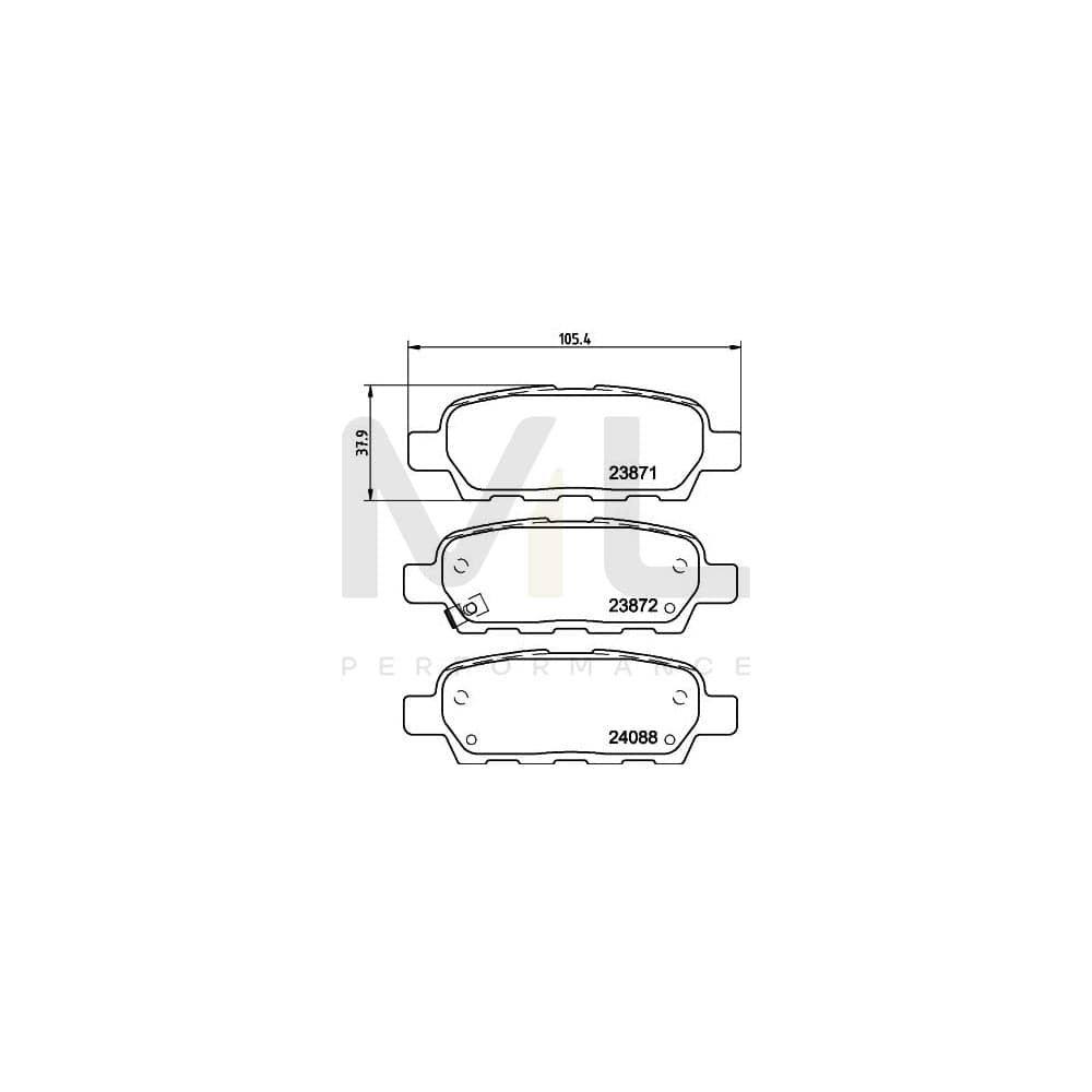 Hella 8DB 355 010-241 Brake Pad Set With Acoustic Wear Warning | ML Performance Car Parts