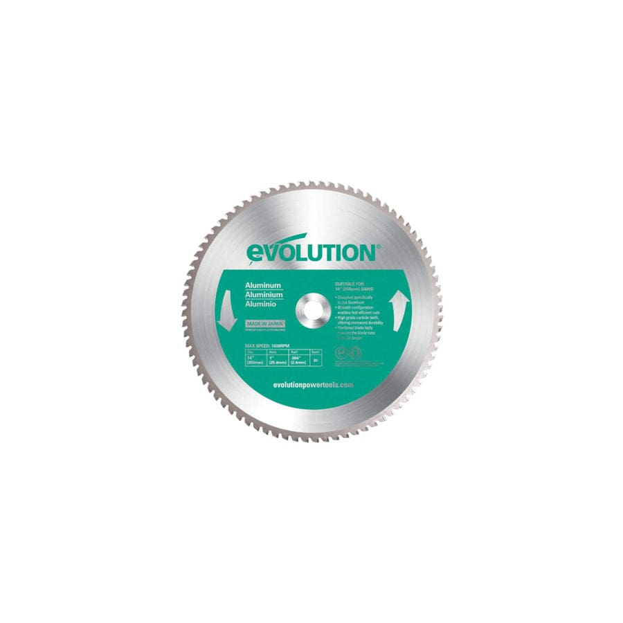 Evolution EVLRP3552580 Aluminium Cutting Chop Saw Blade 355 x 25.4mm x 80T | ML Performance UK