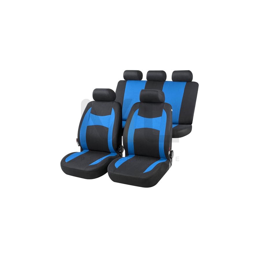 WALSER Fairmont 13419 Car seat cover Blue/black, Polyester, Front and Rear | ML Performance Car Parts