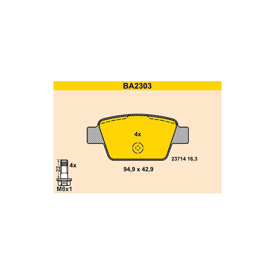 Barum BA2303 Brake Pad Set