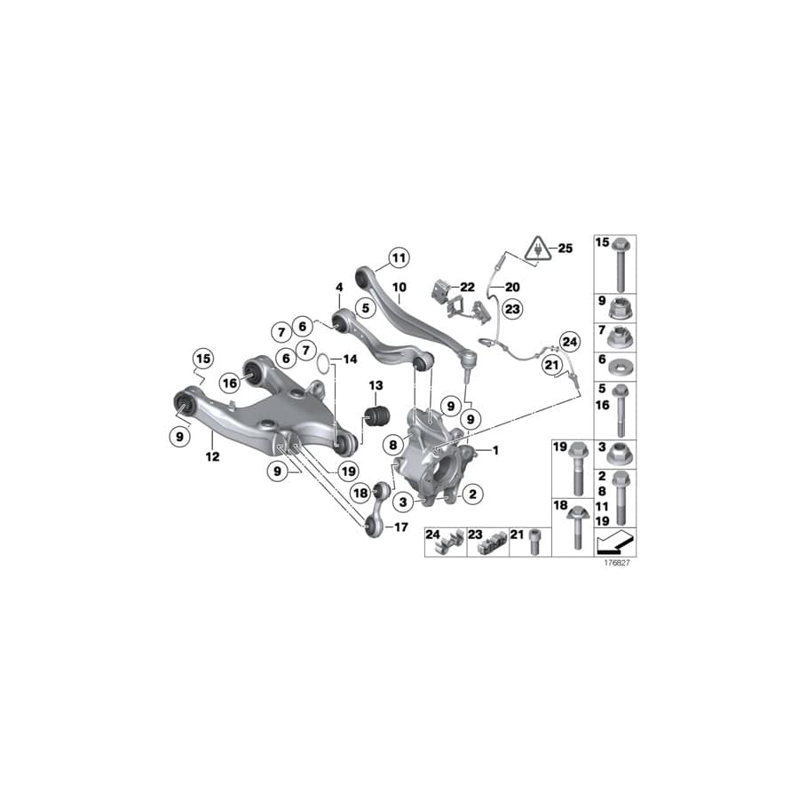 Genuine BMW 33326796510 F07 Wheel Carrier, Rear Right (Inc. 550i, 535d & 535iX) | ML Performance UK Car Parts